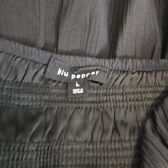 Blu Pepper V-Neck Spaghetti Strap Empire waist Maxi Dress Dark CottageCore Goth - Picture 11 of 13